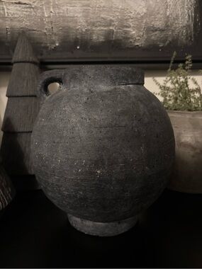 Handcrafted Ceramic Pitcher Vase - Black